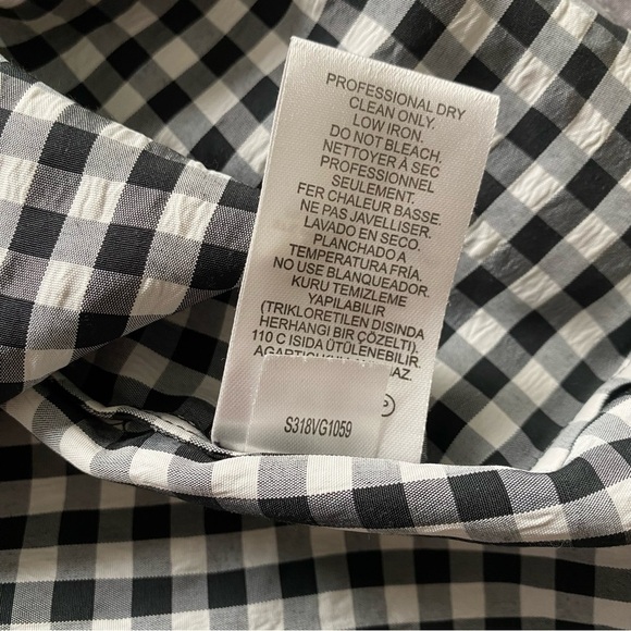 Tibi Black White Gingham Print Shift Dress Checkered Women’s Size 4 - Picture 12 of 12